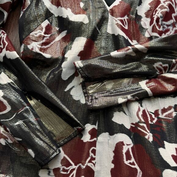 NEW TANYA TAYLOR cameron top in black multi Lame Shimmer 0 - Picture 9 of 17